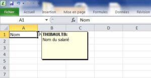 commentaire excel